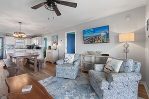 Living area - "The Joyful Pelican" - Canal home - PET FRIENDLY - 4 BR/2 BA Private Dock (Holden Beach)