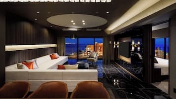 Suite – club, 2 soverom, ikke-røyk, hjørnerom (Topaz Suite) | Oppholdsområde