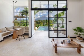 Deluxe Villa, 2 Bedrooms, Private Pool, Mountain View | Living area - East Bali Volcano View Resort - Adults (Candidasa)