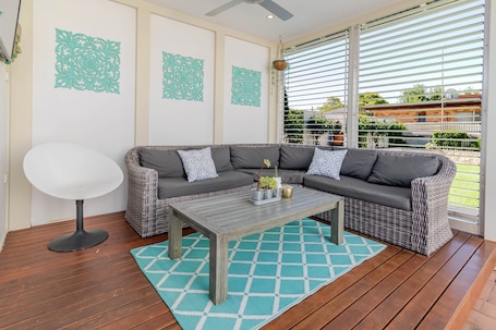Terrace/patio. Beautiful on Bourke Street | Pet-Friendly Home