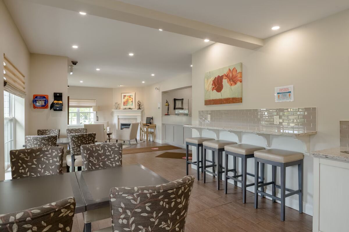 Gather for meals and stories around the spacious dining table.