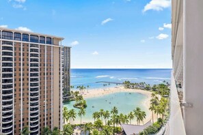 On the beach, beach towels - @ Marbella Lane – Scenic Ocean & LagoonView Studio (Honolulu)