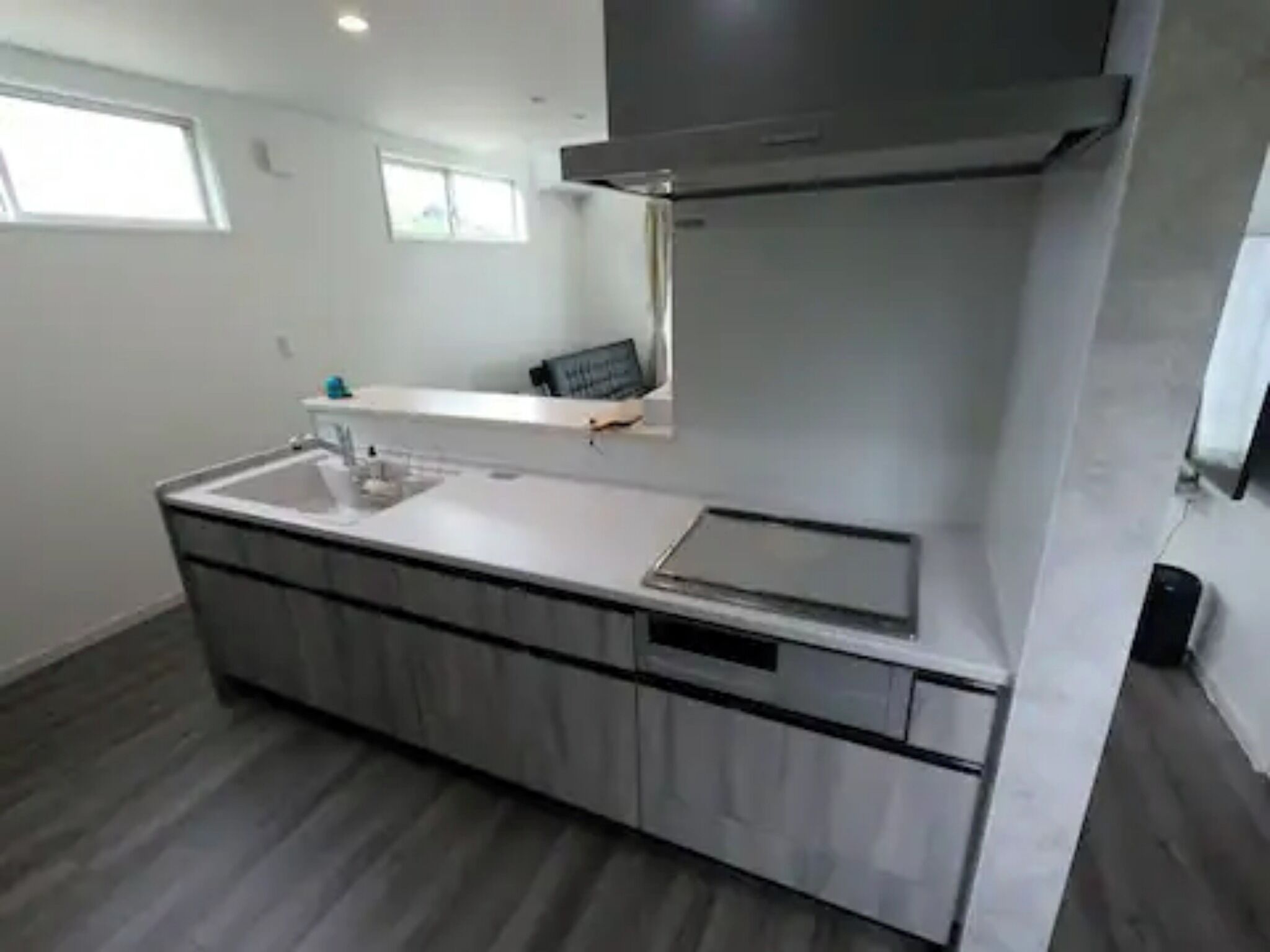 Fridge, microwave, stovetop, cookware/dishes/utensils