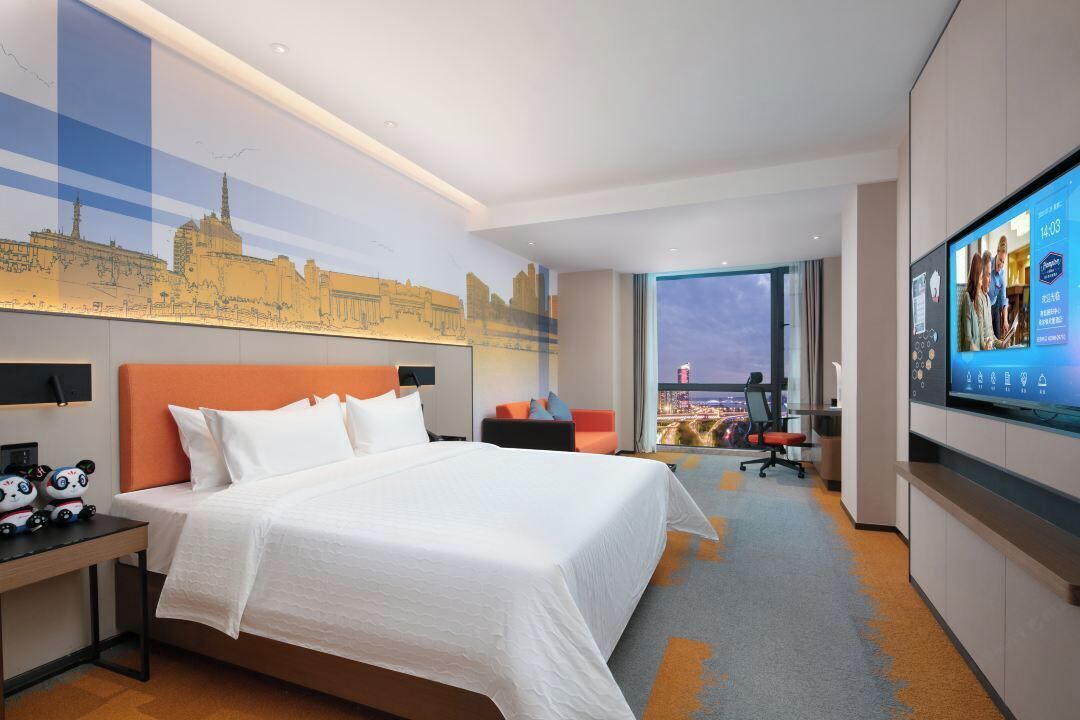 Yhden hengen luksushuone, järvinäköala | Työpöytä, kannettavalle tietokoneelle sopiva työtila, pimennysverhot