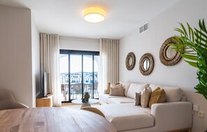 TV - Harbour Heaven: 2-Bed, 2-Bath Apartment Steps from Duquesa Marina and Beach (Manilva)