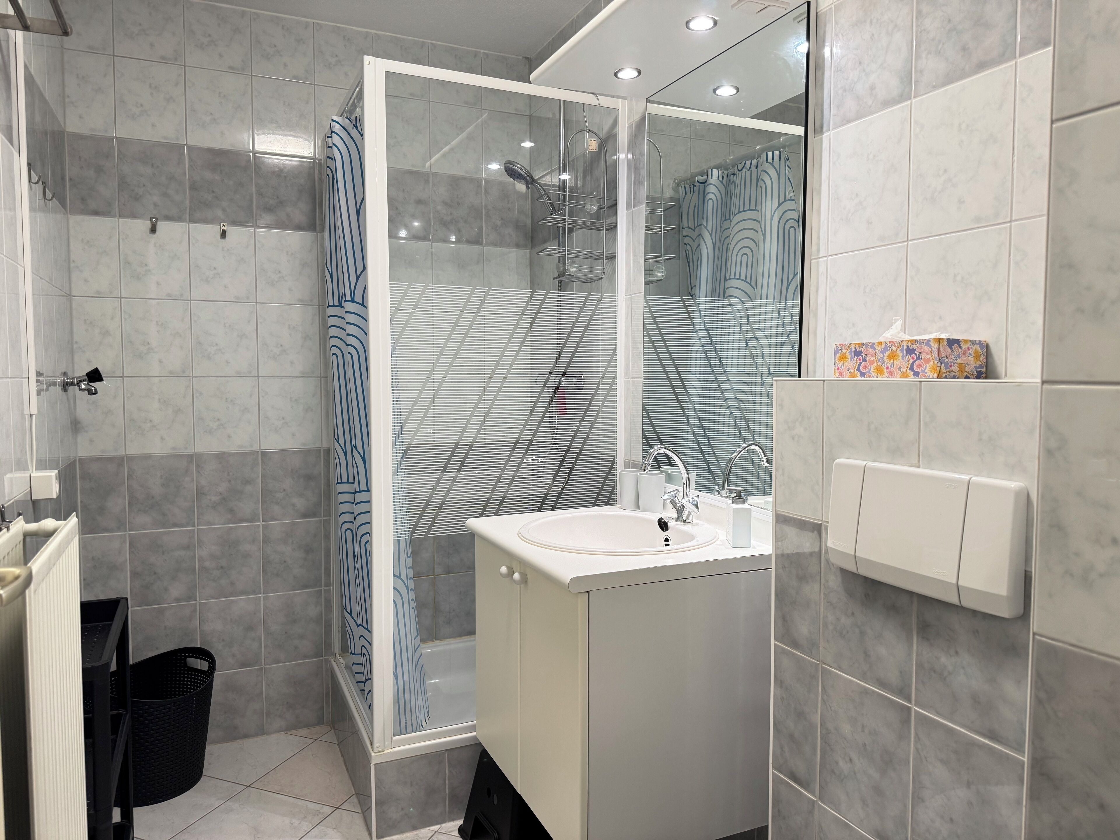 Douche, sèche-cheveux