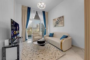 Living area - Opal by Danube 1BR with Private Pool for Cool Holiday Experience (Dubai)