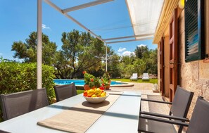 Outdoor dining - Stunning home in Arta with private swimming pool, can be inside or outside (Arta)