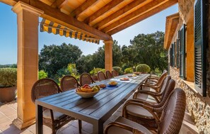 Outdoor dining - Cozy home in Arta with private swimming pool, can be inside or outside (Arta)