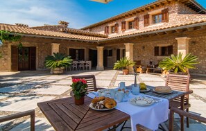 Outdoor dining - Amazing home in Canyamel with private swimming pool, can be inside or outside (Canyamel)