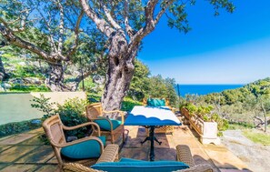Outdoor dining - Cozy home in Valldemossa with private swimming pool, can be inside or outside (Valldemossa)