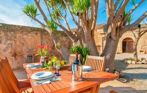 Outdoor dining - Stunning home in Llucmajor with private swimming pool, can be inside or outside (Llucmajor)