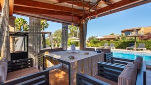 Outdoor dining - Lovely home in Arta with private swimming pool, can be inside or outside (Arta)