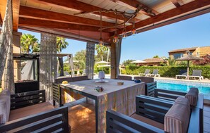 Outdoor dining - Lovely home in Arta with private swimming pool, can be inside or outside (Arta)