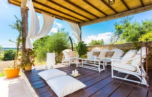 Terrace/patio - Nice home in Sant Llorenc with private swimming pool, can be inside or outside (Sant Llorenc)