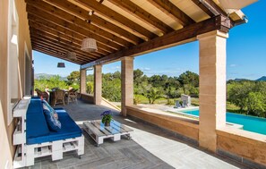 Outdoor dining - Luxurious home in Arta with private swimming pool, can be inside or outside (Arta)