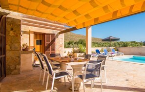 Outdoor dining - Lovely home in Capdepera with private swimming pool, can be inside or outside (Capdepera)