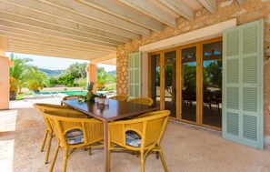 Outdoor dining - Lovely home in Son Servera with private swimming pool, can be inside or outside (Son Servera)