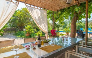 Outdoor dining - Awesome home in Arta with private swimming pool, can be inside or outside (Arta)