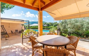 Outdoor dining - Cozy home in Canyamel with private swimming pool, can be inside or outside (Canyamel)