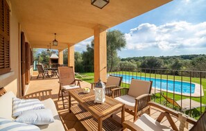 Outdoor dining - Luxurious home in Arta with private swimming pool, can be inside or outside (Arta)