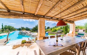 Outdoor dining - Gorgeous home in Sant Llorenc (Sant Llorenc)