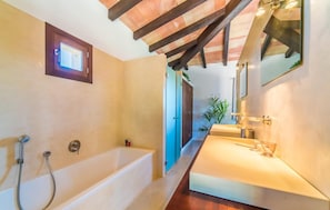 Shower, hair dryer - Awesome home in Son Macia with private swimming pool, can be inside or outside (Son Macia)