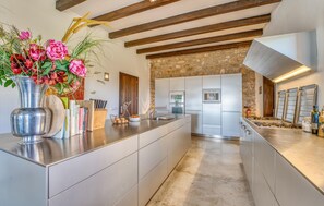 Fridge, microwave, oven, stovetop - Awesome home in Son Macia with private swimming pool, can be inside or outside (Son Macia)