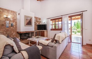 Televisión y chimenea 