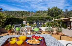 Outdoor dining - Stunning home in Selva with private swimming pool, can be inside or outside (Selva)