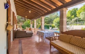 Terrace/patio - Beautiful home in Sa Coma with private swimming pool, can be inside or outside (Sa Coma)