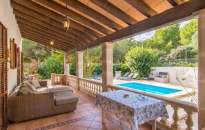 Outdoor dining - Beautiful home in Sa Coma with private swimming pool, can be inside or outside (Sa Coma)