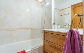Shower, hair dryer - 4 bedroom gorgeous home in Colonia de Sant Pere (Colonia de Sant Pere)