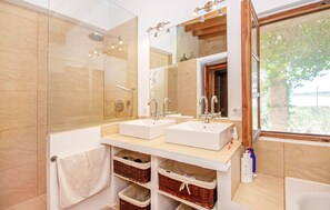 Shower, hair dryer - Beautiful home in Es Trenc with private swimming pool, can be inside or outside (Es Trenc)