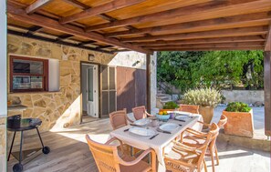 Outdoor dining - Gorgeous home in Canyamel with private swimming pool, can be inside or outside (Canyamel)