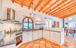 Fridge, microwave, oven, stovetop - Amazing home in Son Macia with private swimming pool, can be inside or outside (Son Macia)
