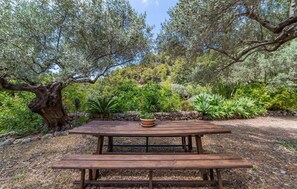 Outdoor dining - 3 bedroom gorgeous home in Cala Tuent (Cala Tuent)