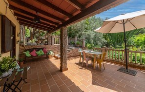 Outdoor dining - 3 bedroom gorgeous home in Cala Tuent (Cala Tuent)