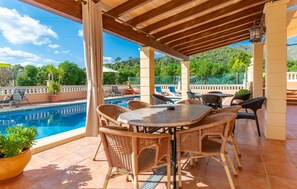 Outdoor dining - Lovely home in Capdepera with private swimming pool, can be inside or outside (Capdepera)