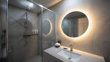 Signature Twin Room, City View | Bathroom | Shower, hair dryer, towels, soap