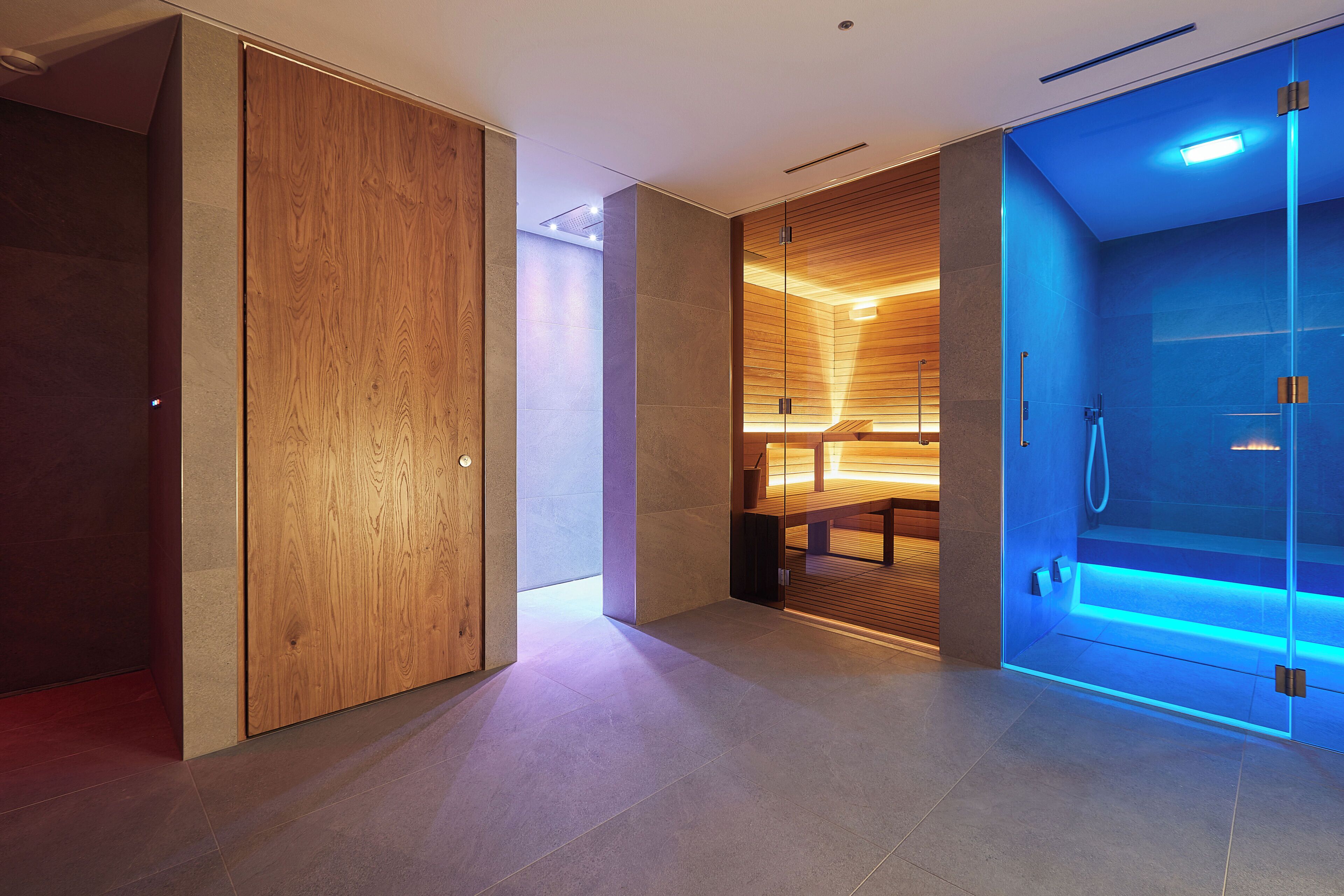 Sauna, hot tub, steam room