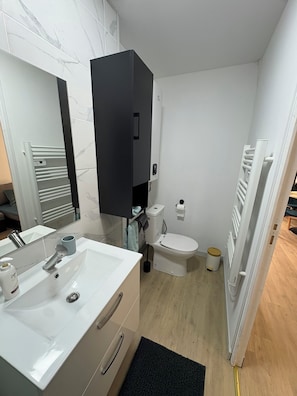 Haartrockner, HandtĂŒcher, Seife, Toilettenpapier