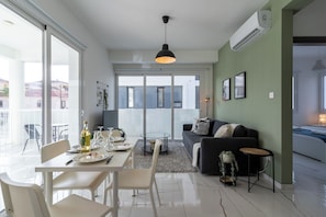 Apartment, 1 Double Bed with Sofa bed, Kitchen, City View | Dining - Artemis 1-BR Apt. & Terrace in Larnaca (Larnaca)