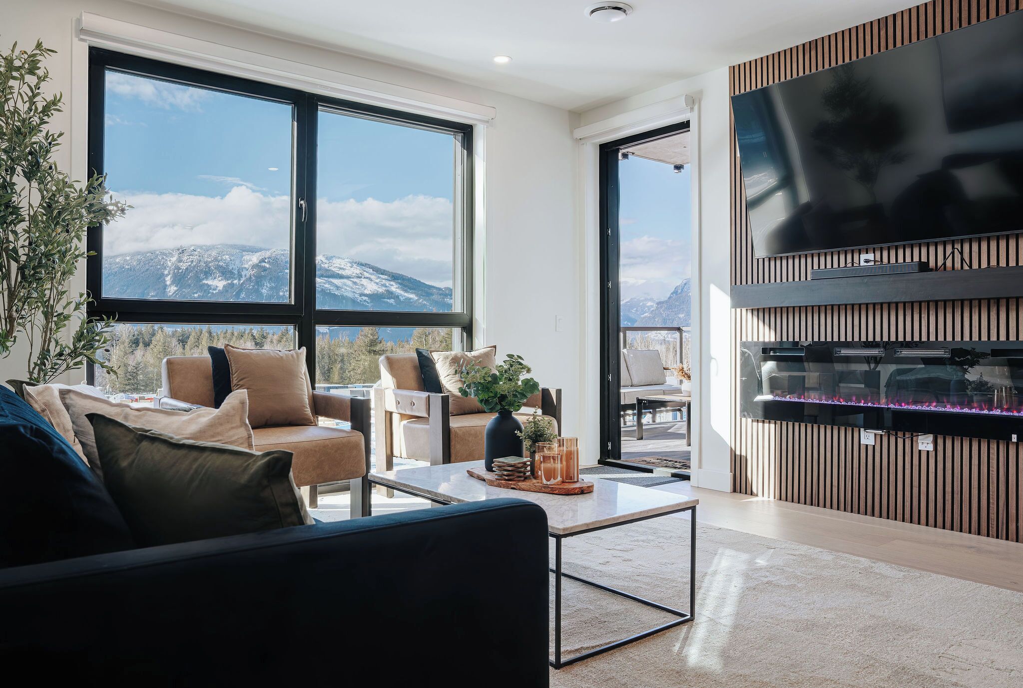 Smart TV, fireplace