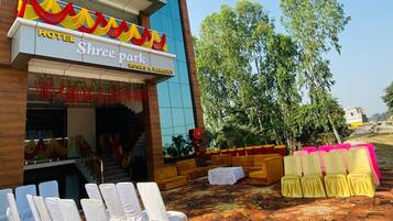 Outdoor banquet area