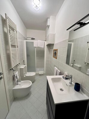 Dusche, Haartrockner, Handtücher