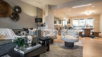 TV, fireplace, stereo, offices
