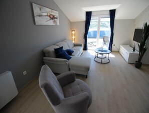 House | Living room - Seaside 3-bedroom Luxury Penthouse (Novalja)