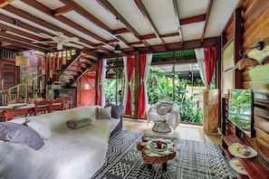 Villa, 2 Bedrooms, Private Pool, Garden View | Living area - Private Caribbean Villa, Hot Jacuzzi & Pool (Cahuita)