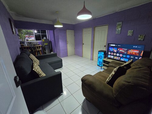 Centrally located and private apartment with its own home theater with giant screen